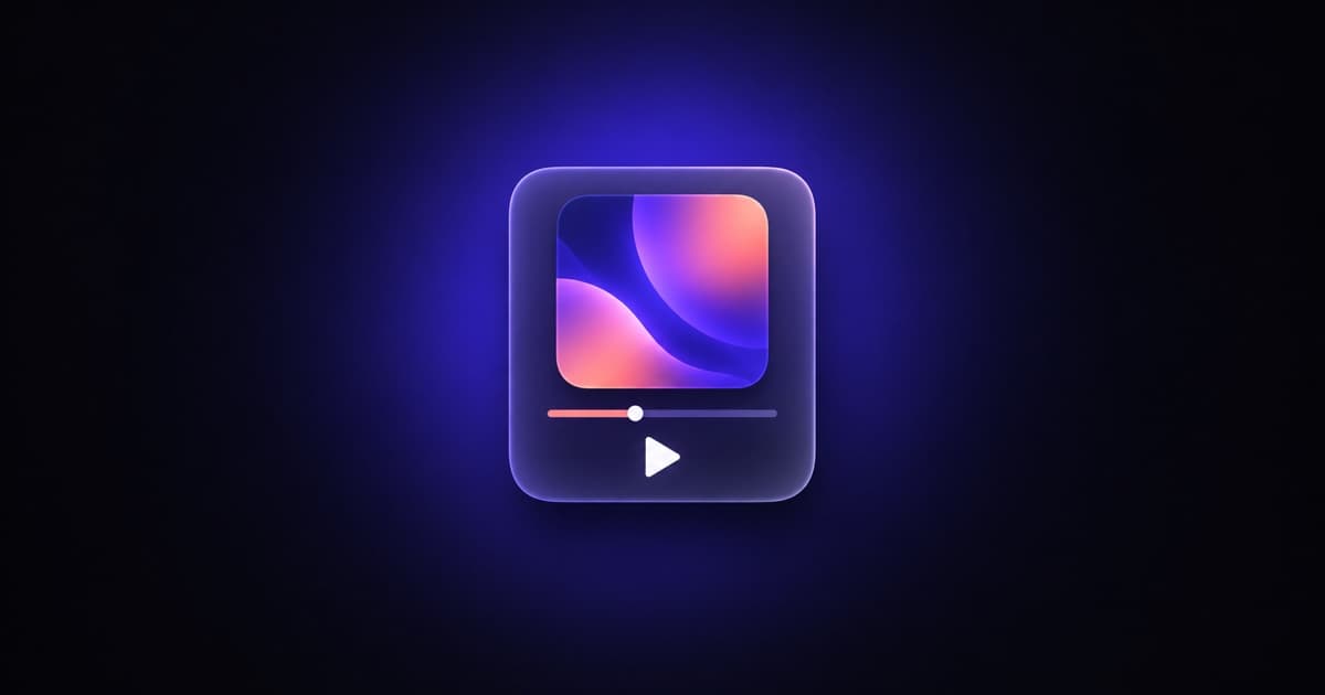 An iPhone widget tile with colorful album art, a progress bar and a play icon