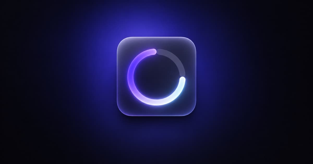 An iPhone widget tile with a glowing battery ring gauge