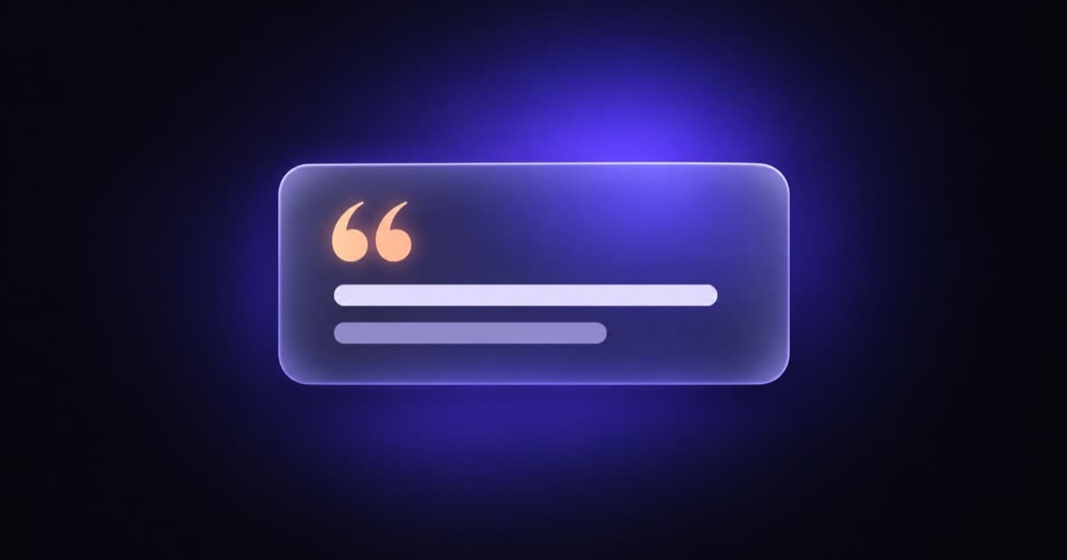 An iPhone widget tile with large quotation marks and two lines of quote text